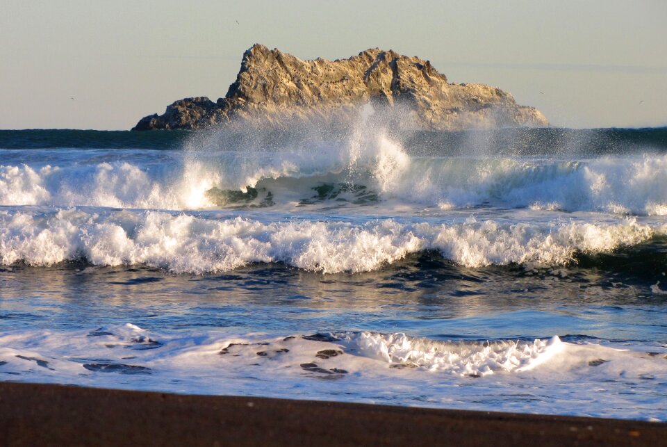 Storm foam seascape