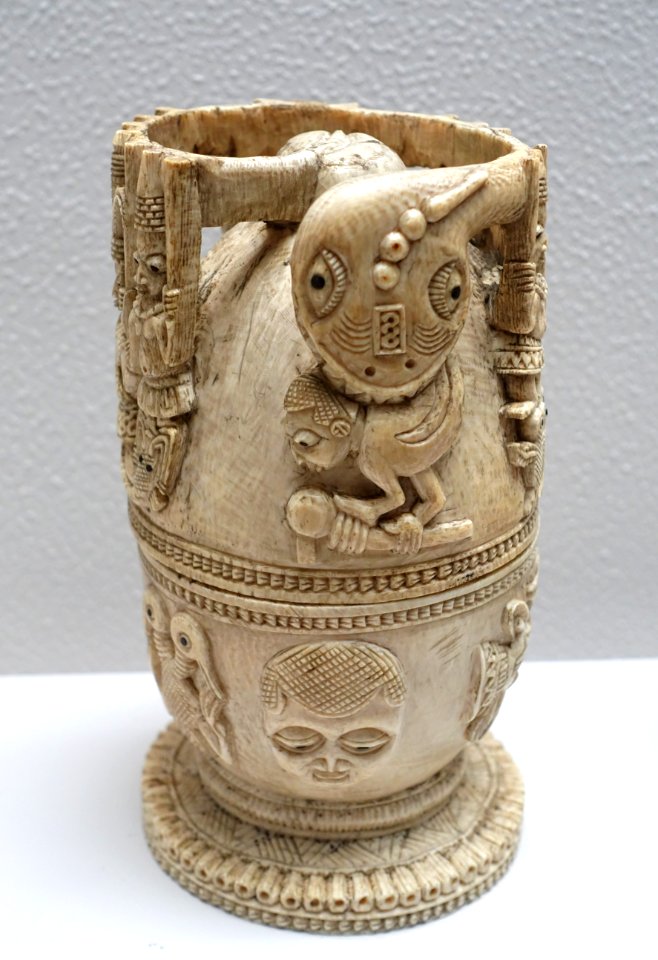 Vessel cover, Owo, Yoruba, 18th century AD, ivory - Ethnological Museum, Berlin - DSC02376