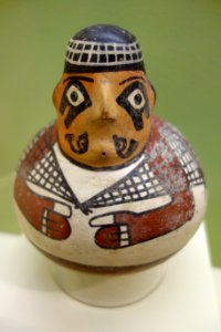 Vessel in the form of a fisherman, Nasca, Ica Valley, Peru, c. 1-750 AD, ceramic - Fitchburg Art Museum - DSC08775
