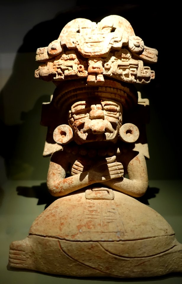 Vessel depicting an ancestor in the guise of Cosijo, Zapotec, Monte Alban area, Oaxaca, Late Formative to Early Classic period, Monte Alban II-IIIa Transition, c. 100-300 AD - Dallas Museum of Art - DSC04550