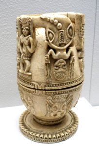 Vessel cover, Owo, Yoruba, 18th century AD, ivory - Ethnological Museum, Berlin - DSC02377