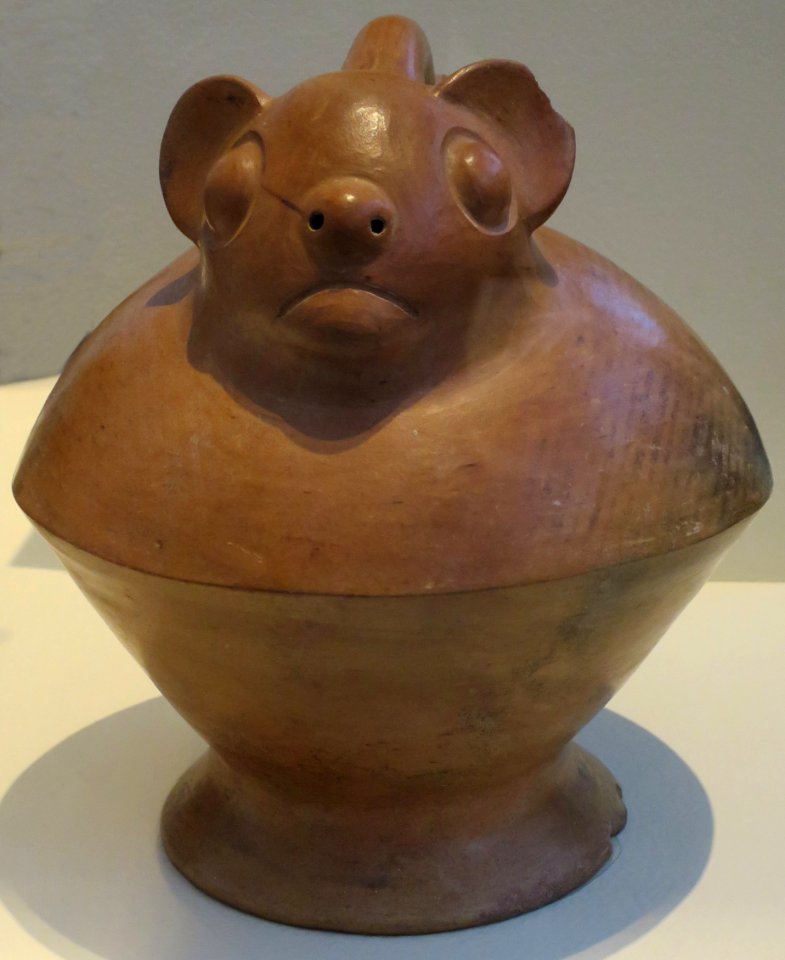 Vessel in form of a feline head, Moche culture, Honolulu Museum of Art, 6388.1