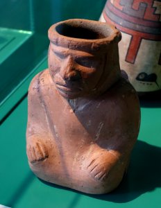 Vessel in man's form, Moche, Peru, 0-200 AD, ceramic - Naturhistorisches Museum Nürnberg - Nuremberg, Germany - DSC04111
