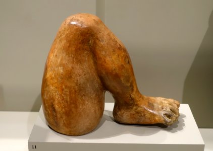 Vessel in the form of a human leg, Moche culture, Peru north coast, Early Intermediate period, Moche Phase IV, c. 450-550 AD, ceramic - Dallas Museum of Art - DSC04689
