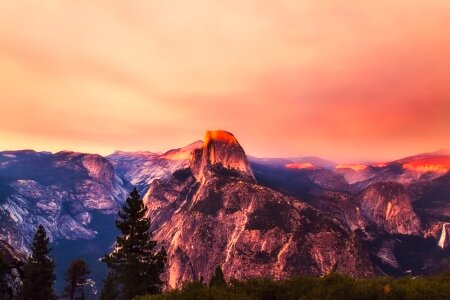 Mountains sunset dusk