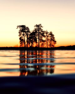 Silhouette lake water photo