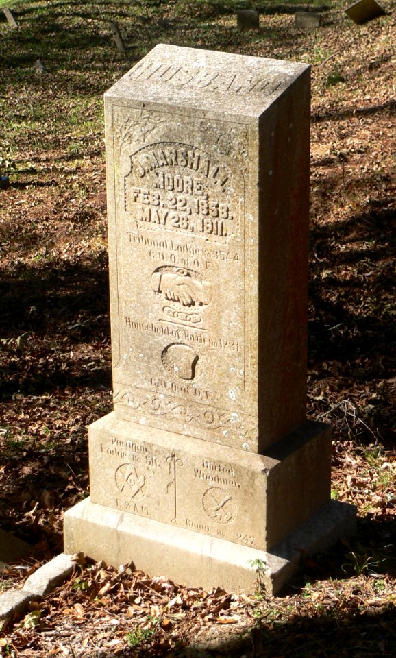 Vicksburg Beulah Cemetery, J. Marshall Moore marker 1