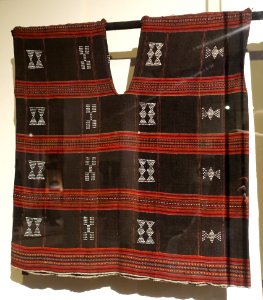 Vest, Ta-oi, Quang Tri, 1948, handmade cotton with beads strung on the weft thread - Vietnamese Women's Museum - Hanoi, Vietnam - DSC03924