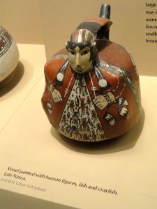 Vessel painted with human figures, fish, and crayfish - Nazca pottery in the American Museum of Natural History - DSC06107
