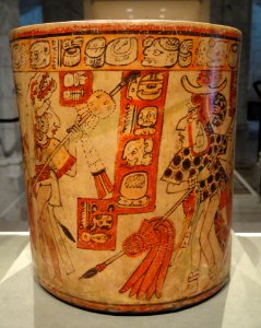 Vessel with Battle Scene, 600-900 AD, Mesoamerica, Guatemala, Nebaj region, Maya, ceramic and slip, view 1 - Cleveland Museum of Art - DSC08798
