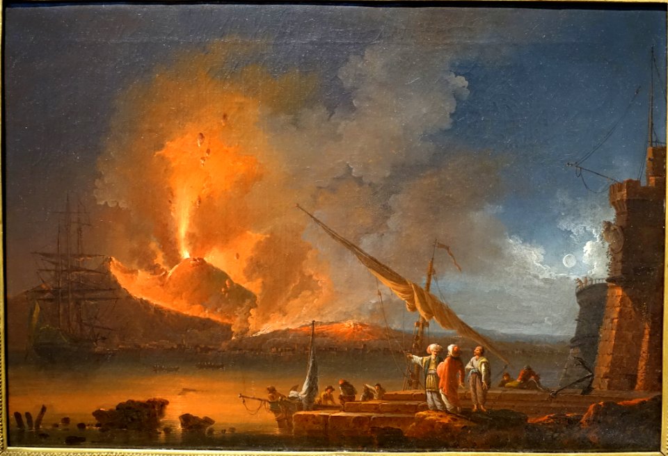 Vesuvius Erupting at Night, by Francesco Fidanza, c. 1790, oil on canvas - Portland Art Museum - Portland, Oregon - DSC09062
