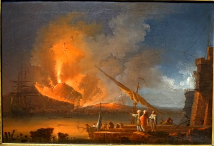 Vesuvius Erupting at Night, by Francesco Fidanza, c. 1790, oil on canvas - Portland Art Museum - Portland, Oregon - DSC09062