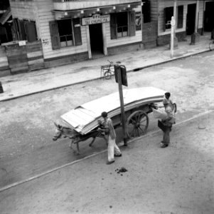 Vervoer van triplexplaten in Paramaribo, Bestanddeelnr 252-6269