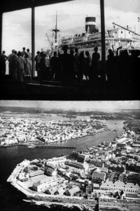 Vertrekkend schipGezicht op Willemstad Curaçao, Bestanddeelnr 254-6238