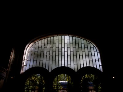 Vichy - Centre thermal des Dômes - Salle du grand dôme, haut de la verrière (intérieur)