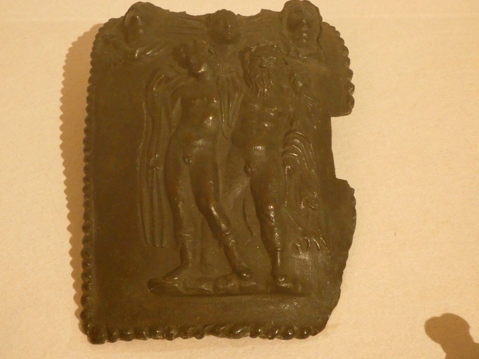 Vienne - Musée cloître de Saint-André-le-Bas - Bacchus et Silène, placage décoré en bronze