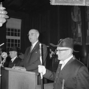 Vice president Lyndon B Johnson op stadhuis te Amsterdam, Bestanddeelnr 915-7140