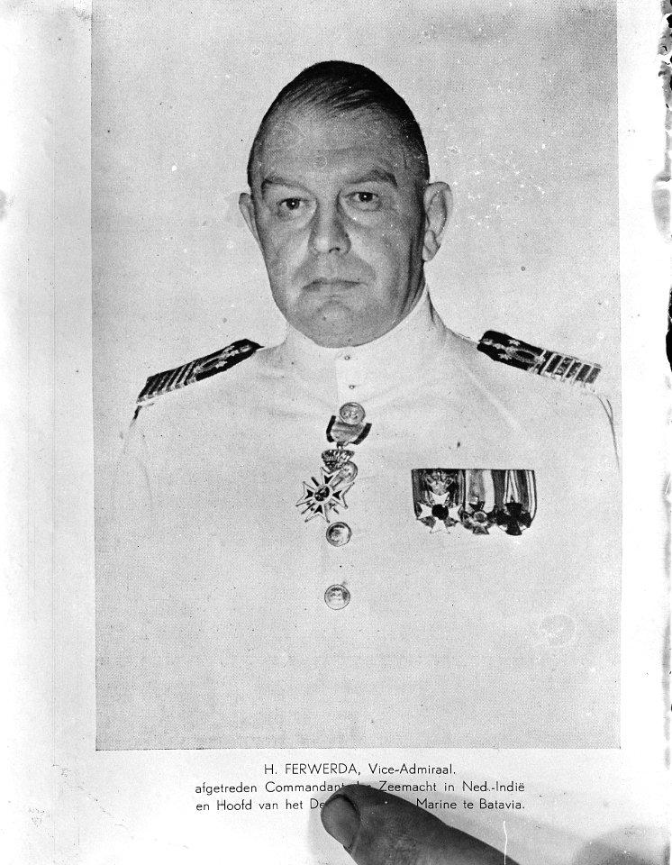 Vice-admiraal H. Ferwerda ( (1885-1942). Commandant Zeemacht Nederlandsch Indië , Bestanddeelnr 935-3460
