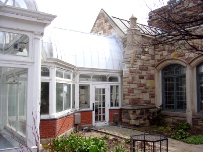 Victoria Hall and greenhouse in May 2015 - 22