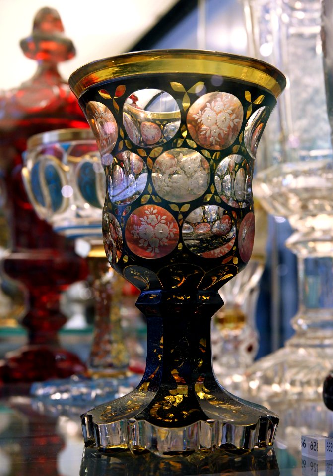 Victoria and Albert Museum Glassware 17042019 Bohemian glass Goblet 1830-1840 7148
