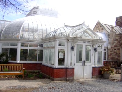 Victoria Hall and greenhouse in May 2015 - 21