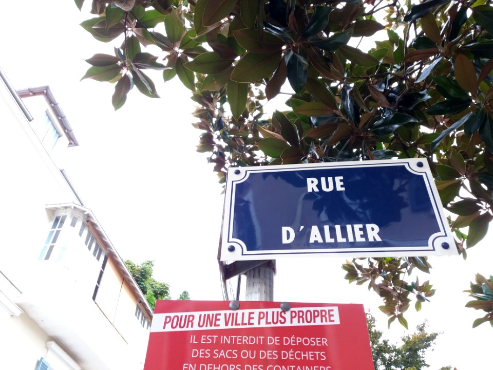 Vichy - Rue d'Allier, plaque