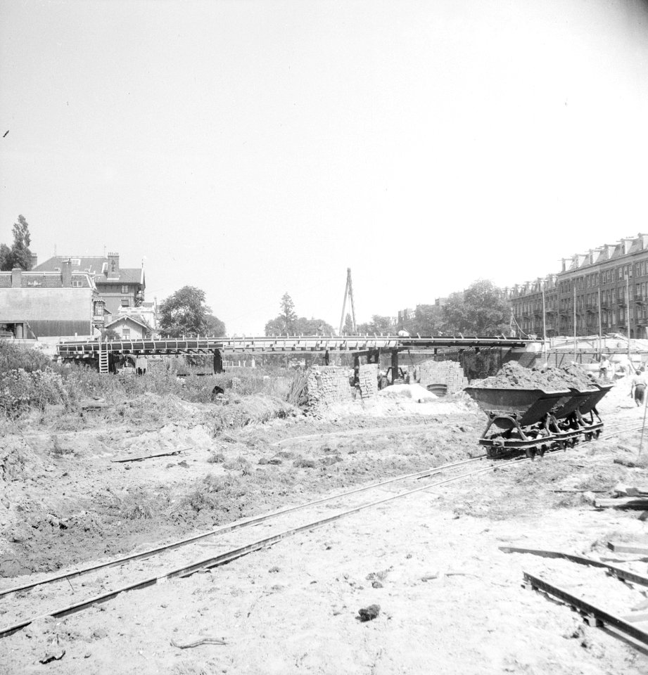 Viaduct over het Vondelpark in aanbouw, Bestanddeelnr 934-5111