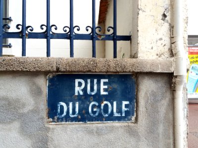 Vichy - Rue du Golf, plaque