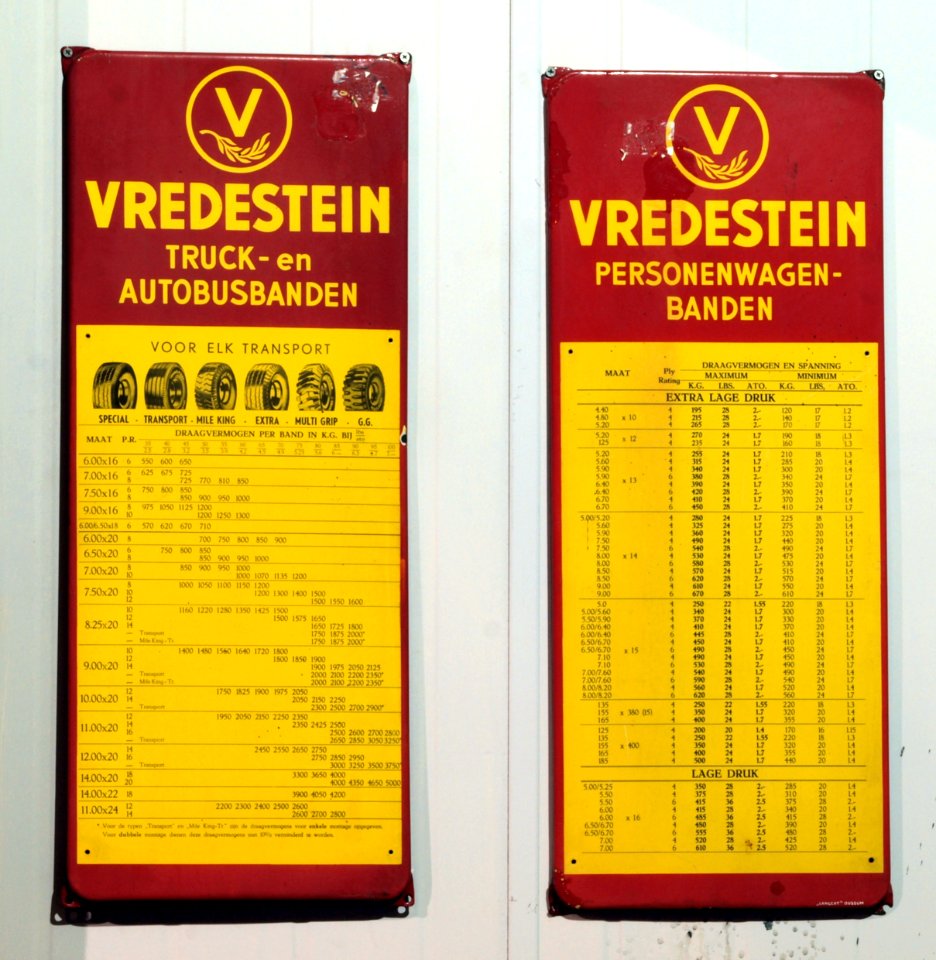 Vredestein enamel advert sign at the den hartog ford museum pic-109