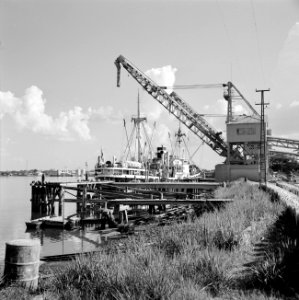 Vrachtsschip de ms Nestor in de haven bij Paramaribo, Bestanddeelnr 252-2155