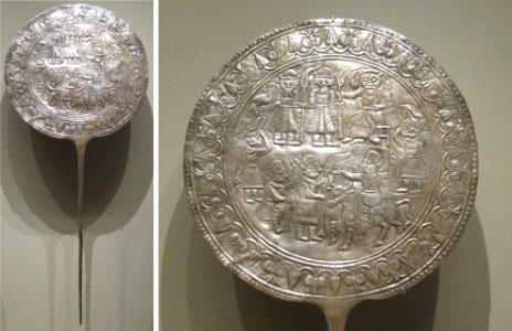 Votive pin with decorated disc, 800-600 BCE, silver, Luristan, Cleveland Museum of Art