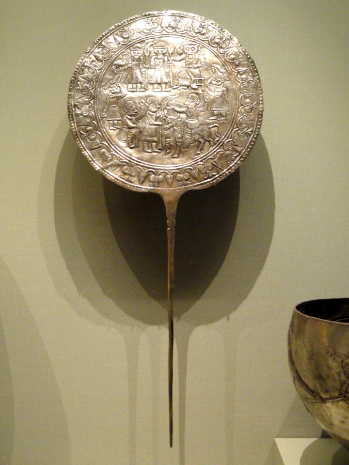 Votive Pin with Decorated Disk, 800-600 BC, Luristan, Iran, silver - Cleveland Museum of Art - DSC08145