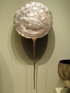 Votive Pin with Decorated Disk, 800-600 BC, Luristan, Iran, silver - Cleveland Museum of Art - DSC08145