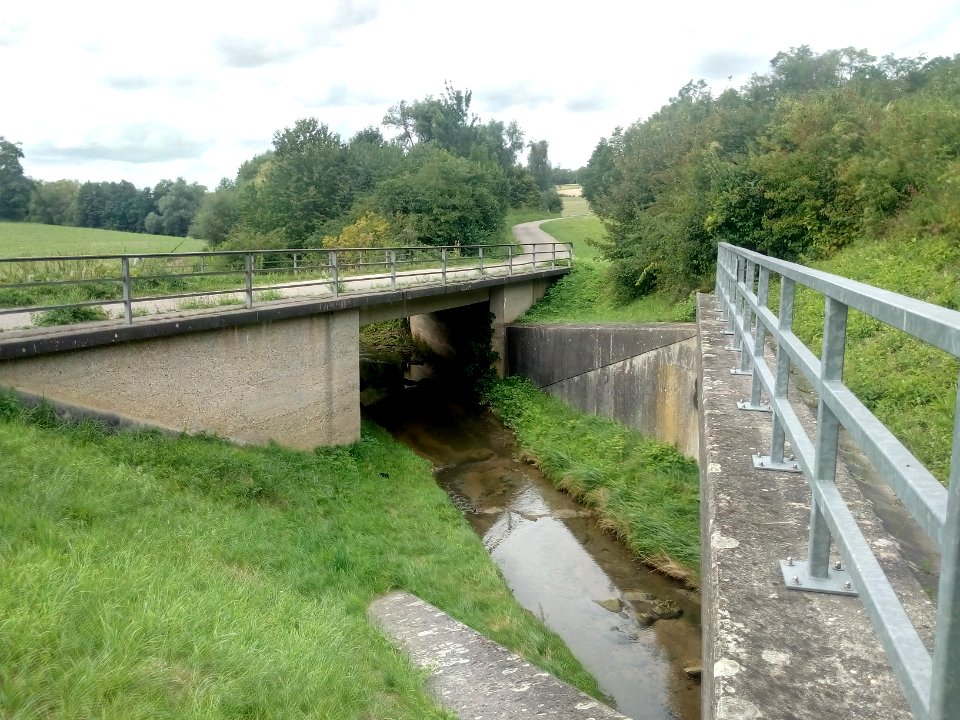 Walzbach, oberhalb Weingarten, Brücken Landesstraße 559 alt & neu
