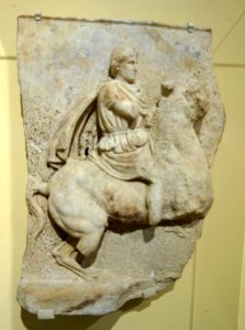 Votive relief of Hellenistic ruler on horse-back (Demetrios Poiorketes), Greek, late 4th or 3rd century BC, marble - Fitchburg Art Museum - DSC08695 photo