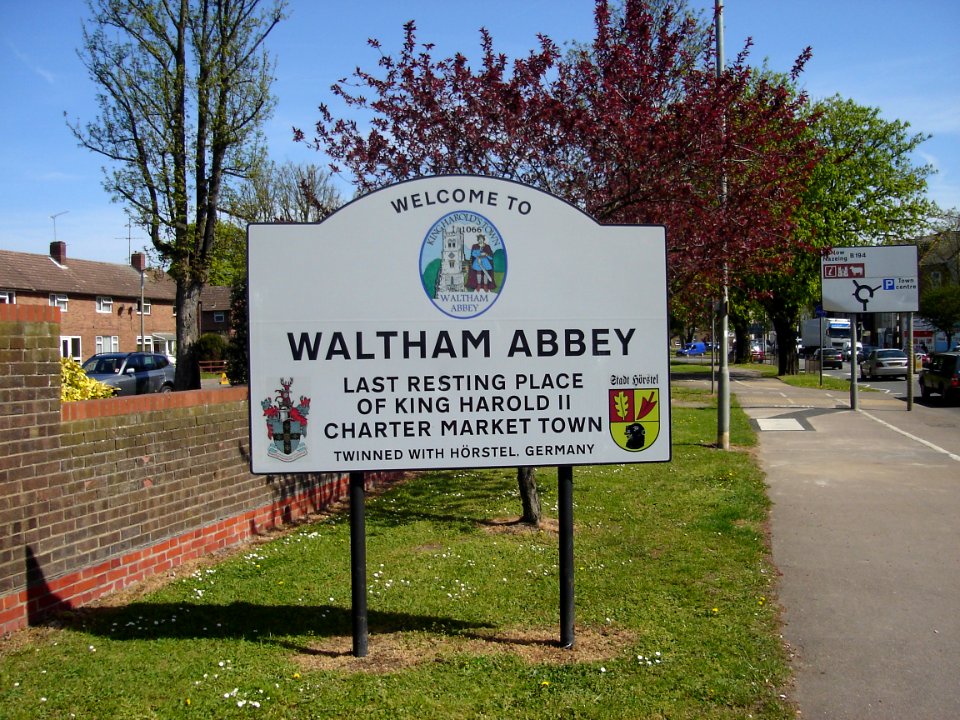 Waltham Abbey Road Sign