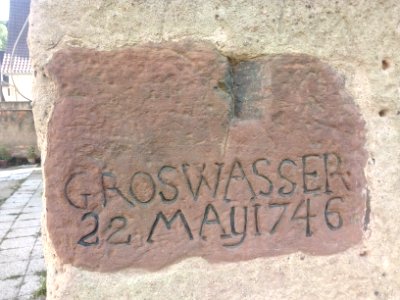 Walzbach, Weingarten, Hochwassermarke 1746 (2)