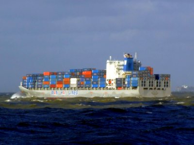 Wan Hai 503 p4, leaving Port of Rotterdam, Holland 21-Jan-2007