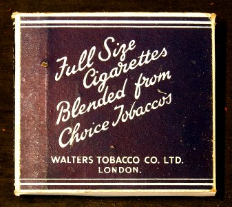 Walters MEdium Navy Cut cigarettes backside
