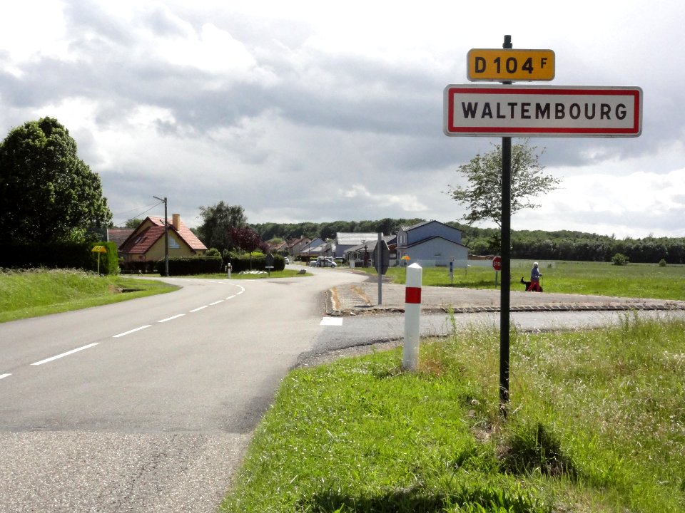 Waltembourg (Moselle) city limit sign