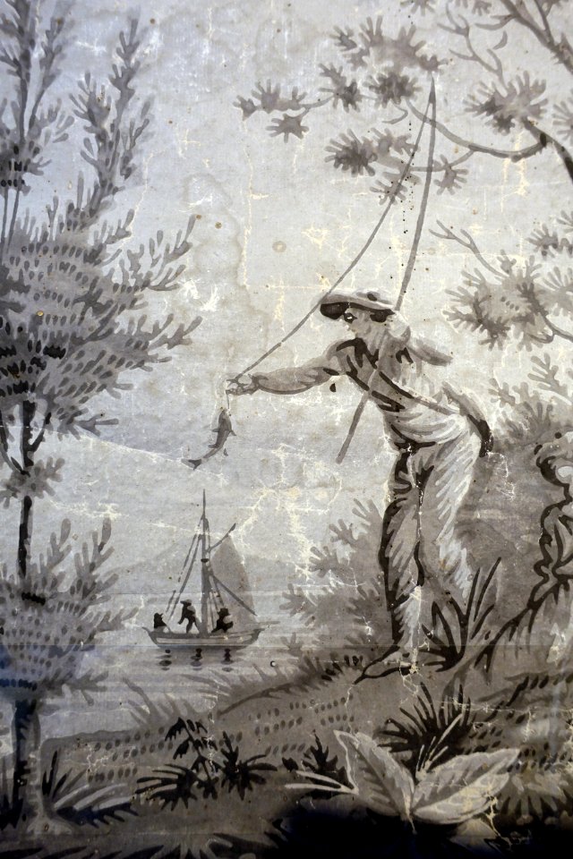 Wallpaper fragment by Moses Grant, Jr., & Co., Boston, 1811-1817 - Concord Museum - Concord, MA - DSC05739