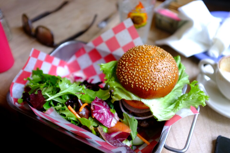 Meal burger veggies