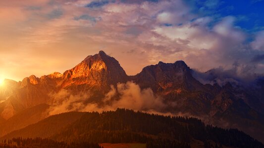 Dawn landscape alpine photo