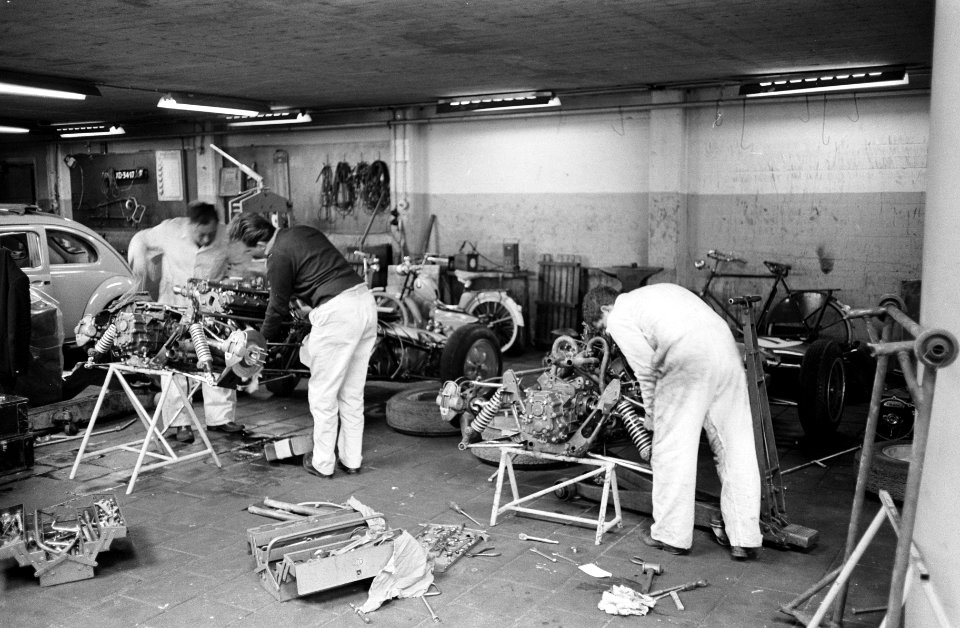 Voorbereidingen voor de Grand Prix, Zandvoort, Nederland, 1962, Bestanddeelnr 913-9271