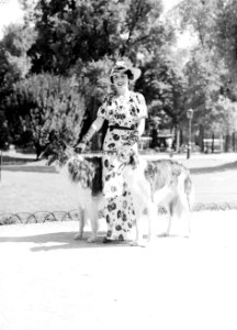 Vrouw met twee honden in het Bois de Boulogne, Bestanddeelnr 255-8716