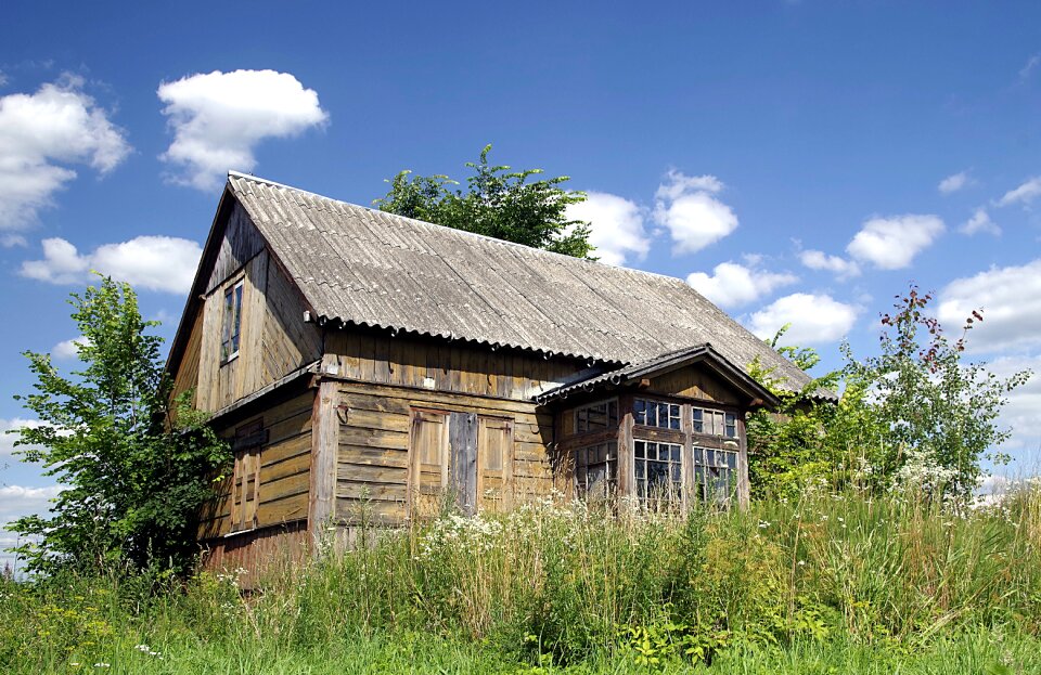 Wooden village abandoned photo