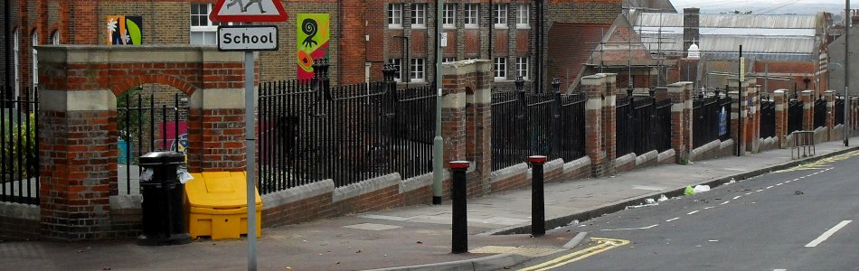 Walls and Railings at St Luke's School and Swimming Baths, St Luke's Terrace, Queen's Park, Brighton (NHLE Code 1380897) (July 2010)