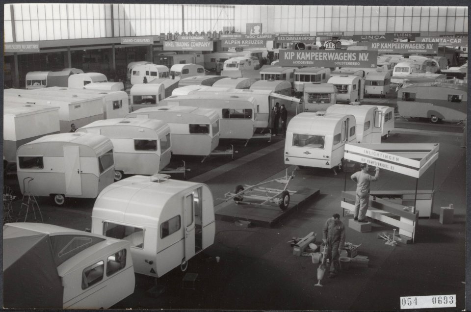Voorbereidingen Hiswa-Goekd Kamp. Overzicht afdeling Caravans, Bestanddeelnr 054-0693