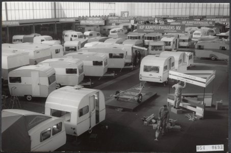Voorbereidingen Hiswa-Goekd Kamp. Overzicht afdeling Caravans, Bestanddeelnr 054-0693