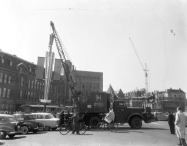 Voorbereiding bezoek Deens Koningspaar Dam, Amsterdam, Bestanddeelnr 906-4132